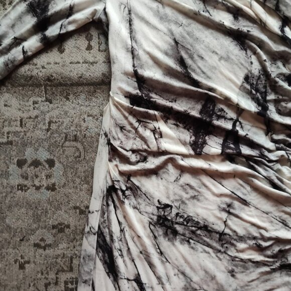 Helmut Lang Nova Marble Print Viscose Jersey Sexy Dress Sz S Or XS Made In USA - Picture 4 of 12